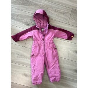 REI Pink Snowsuit  Insulated Fleece Lined One Piece Winter Bunting Toddler 2T